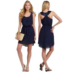 Lilly Pulitzer Calissi Silk Blend Sequin Collar Dress 54138 size S